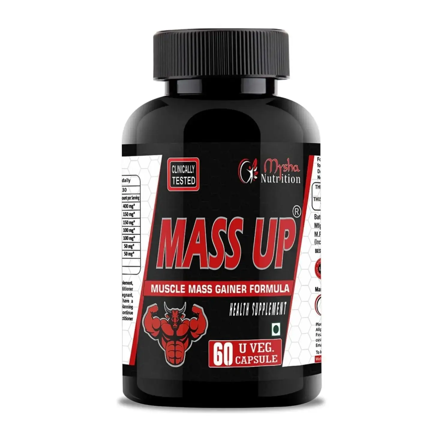 Mysha Nutrition Mass Up | 60 Capsules | Muscle Mass Gainer Formula