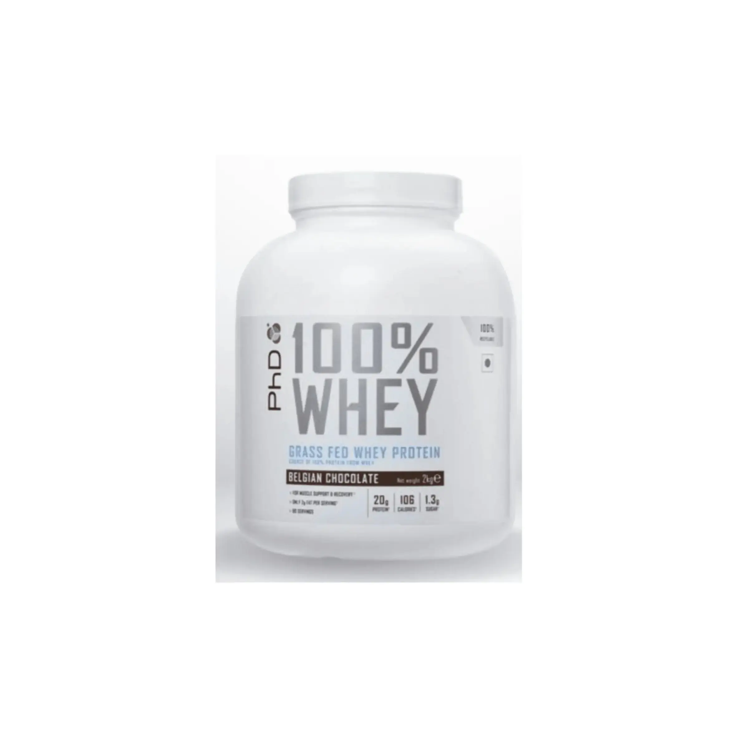 PHD100% Whey Grass Fed Whey Protein Belgian Chocolate Flavour 2kg