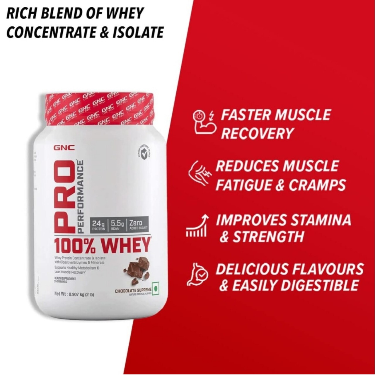 GNC PP WHEY 2LB Chocolate Flavor