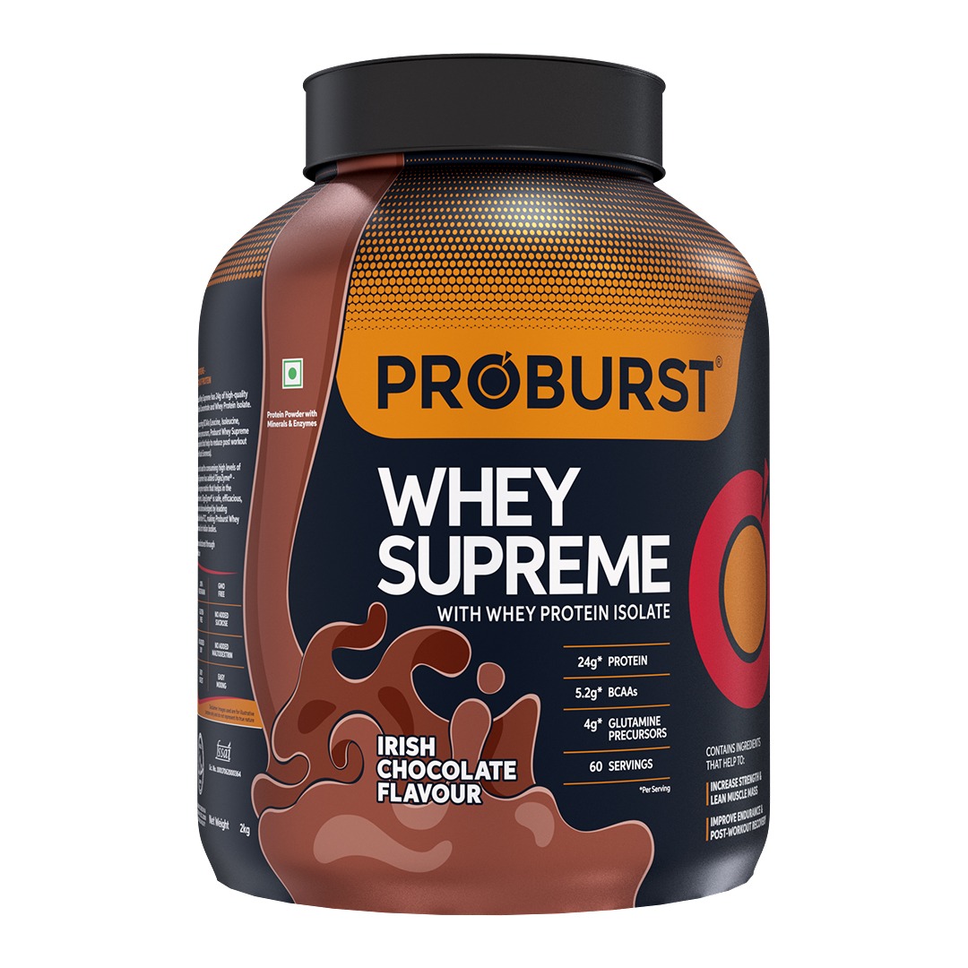Proburst Whey Supreme Irish chocolate flavour protein powder