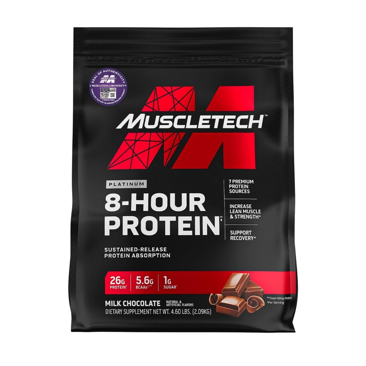 Muscletech 8-Hour Protein 4.60lbs Milk Chocolate Flavour
