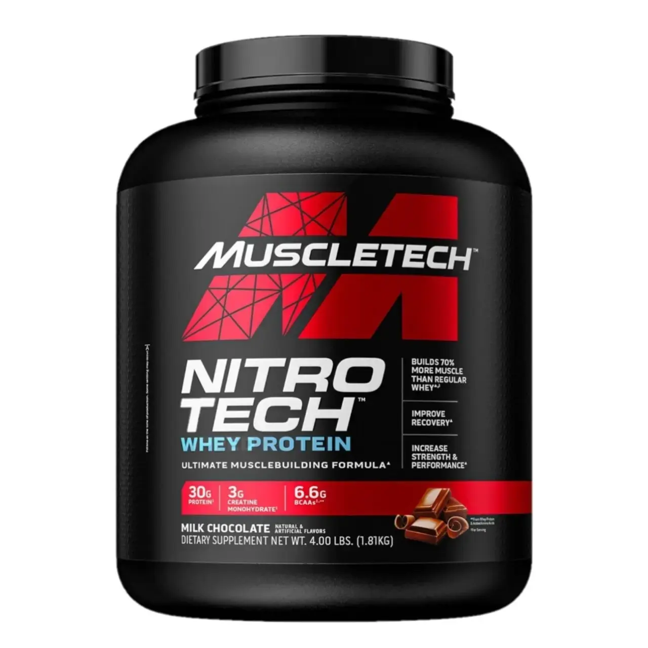 MuscleTech Nitro Tech Whey Protein 1.81kg Milk Chocolate Flavour