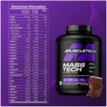 MuscleTech Mass Tech Extreme 2000 (3kg) Triple Chocolate Brownie Flavour - Image 2