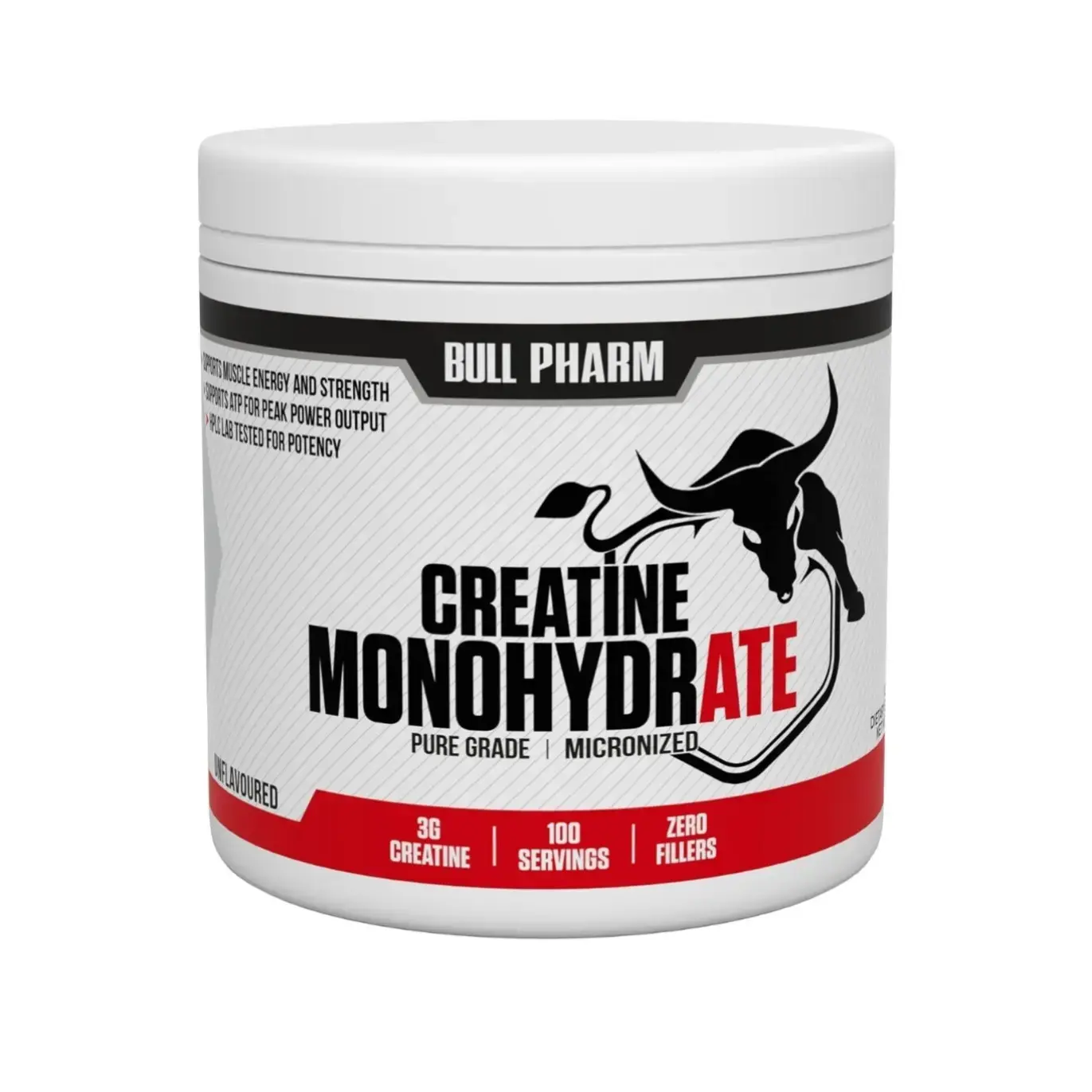 Bull Pharm Creatine Monohydrate Micronized (300gm) 100 Servings