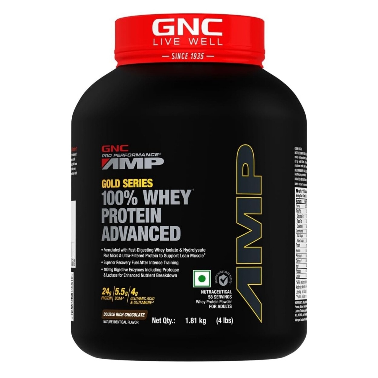 GNC AMP Gold Series 100% Whey Protein Advanced (4lbs)