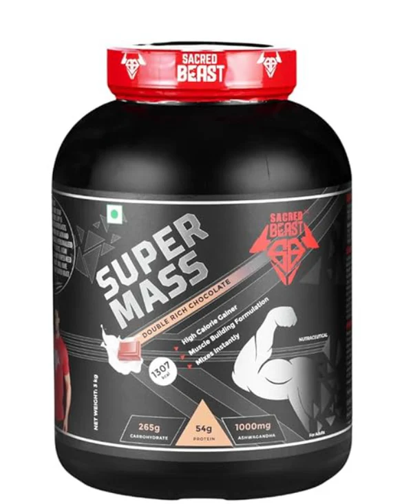 SACRED BEAST (SB) Super Mass | High-Calorie Gainer with Ashwagandha