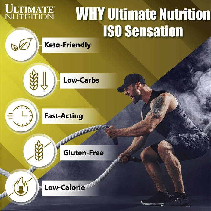 Ultimate Nutrition ISO Sensation 93, Whey Protein Isolate Powder,5 lbs, 2.27 kg Ultimate nutrition iso late