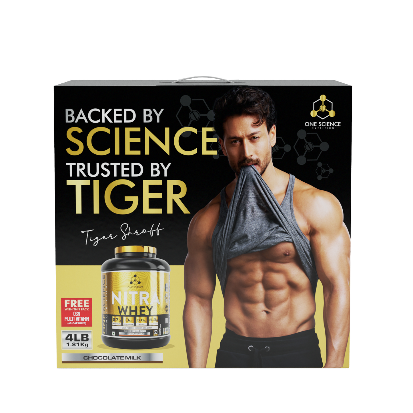 Tiger Combo Pack - Nitra Whey Protein 4 LB + Free Daily Multivitamins 60 Capsules