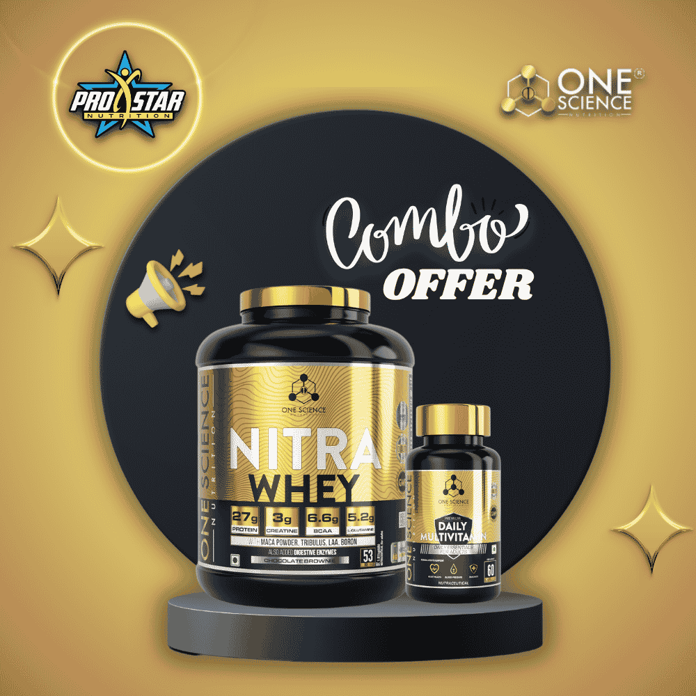 PROSTAR COMBO ONE SCIENCE NITRA WHEY 4LB+FREE MULTIVITAMIN 60 CAPSULES & FREE SHAKER