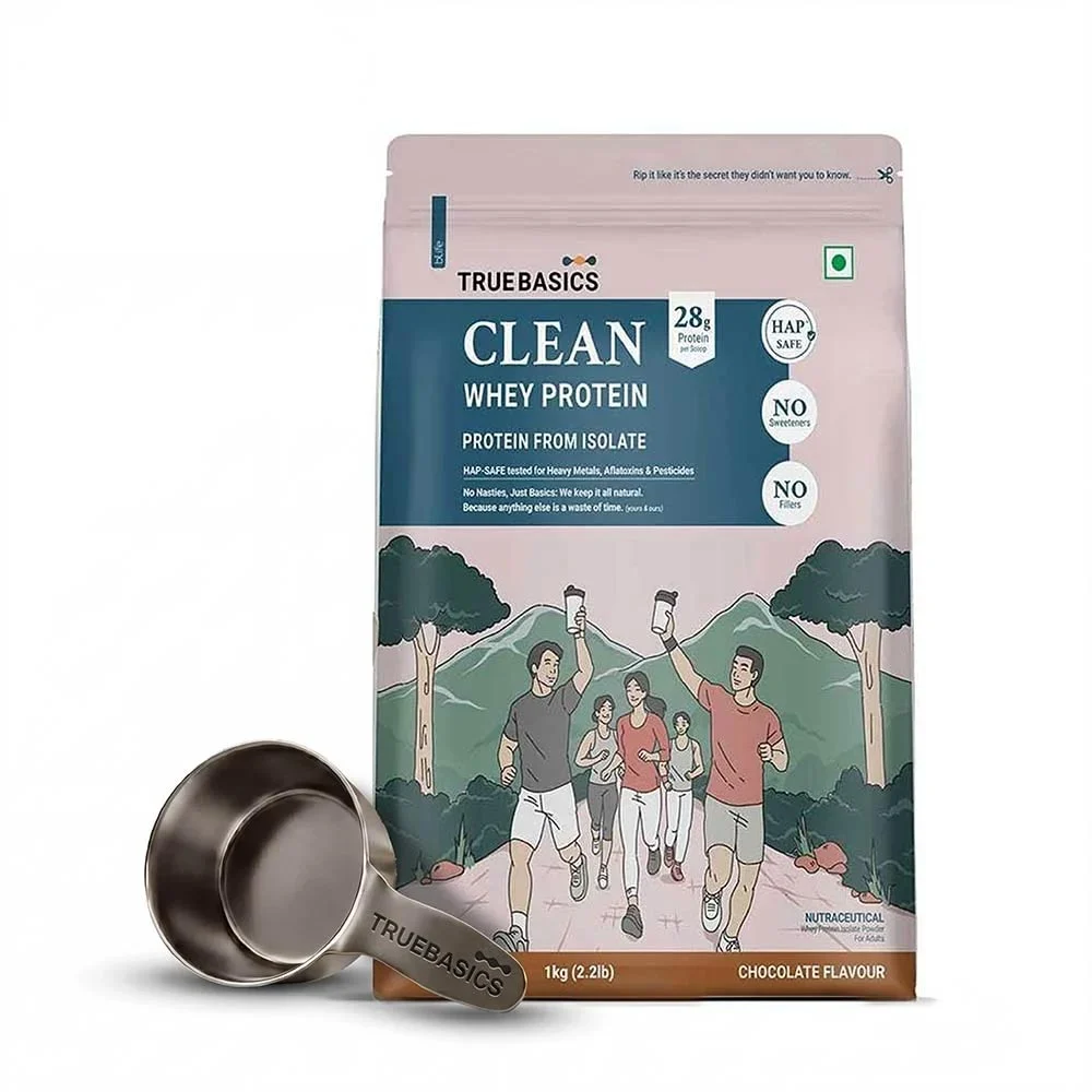 TrueBasics Clean Whey Protein (Isolate), 1Kg Chocolate Flavour